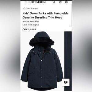 Moose Knuckles Black Parka with Fur Hood. XS